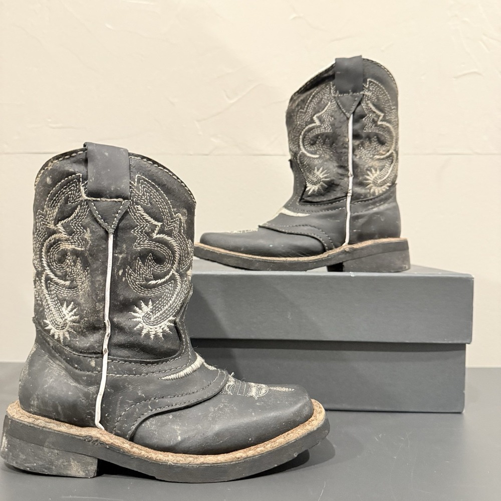Cowboy Boots Square Toe TODDLER Faux Leather By Pawz Stepping‎ Stone